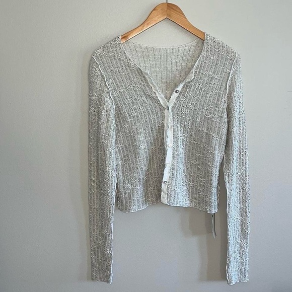Sea Glass Lane Texture Crop Cardigan - Picture 1 of 8